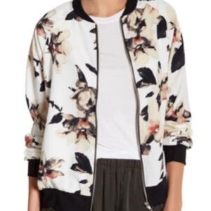 West Kei Women Jacket Size Small Floral Design Bomber lightweight